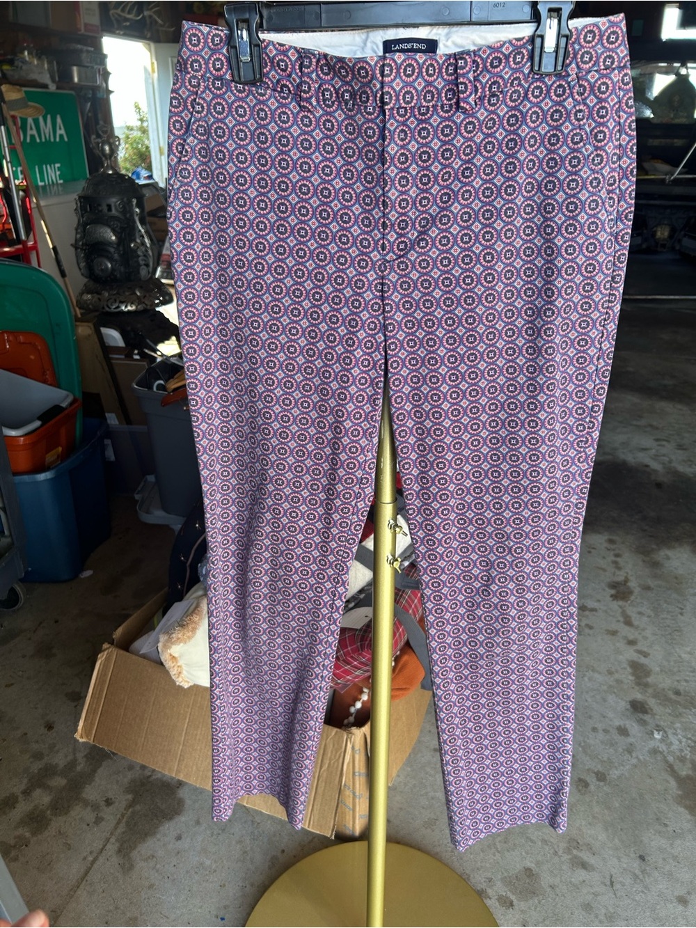 Lands' End Pink Geometric Print Womens Pants